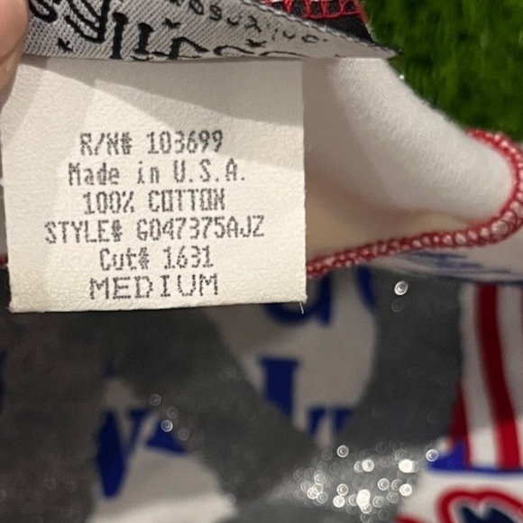 Realitee Y2K USA Patriotic Peace Sign Tank Top Glitter Stars Stripes Made USA M - Picture 6 of 9